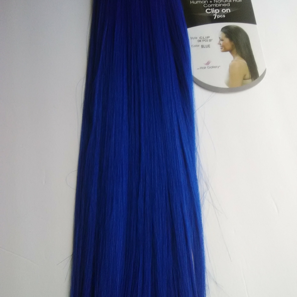 Blue Clip on Hair Extensions - Get Length And Fullness Easy To Style Yourself